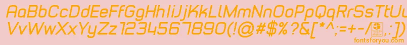 フォントTypoStyleItalicDemo – オレンジの文字がピンクの背景にあります。