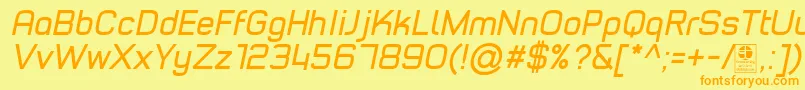 Police TypoStyleItalicDemo – polices orange sur fond jaune
