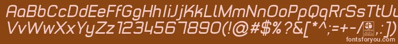 Fonte TypoStyleItalicDemo – fontes rosa em um fundo marrom