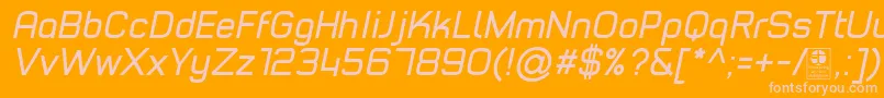 Czcionka TypoStyleItalicDemo – różowe czcionki na pomarańczowym tle