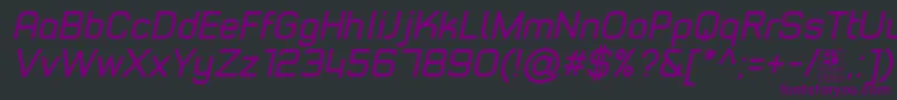 Шрифт TypoStyleItalicDemo – фиолетовые шрифты на чёрном фоне