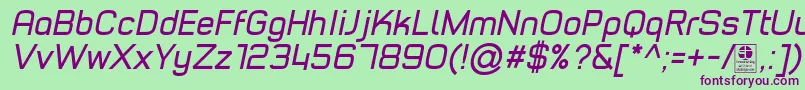 TypoStyleItalicDemo Font – Purple Fonts on Green Background
