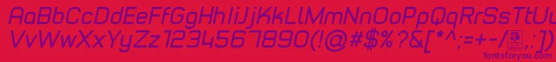 TypoStyleItalicDemo Font – Purple Fonts on Red Background
