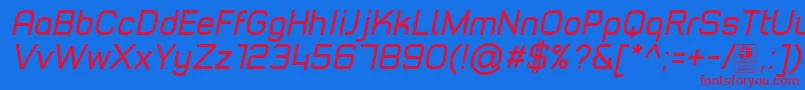 TypoStyleItalicDemo Font – Red Fonts on Blue Background