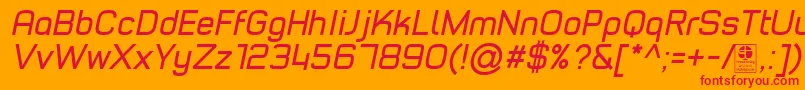 TypoStyleItalicDemo Font – Red Fonts on Orange Background