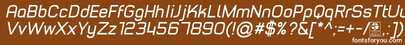 TypoStyleItalicDemo-Schriftart – Weiße Schriften auf braunem Hintergrund