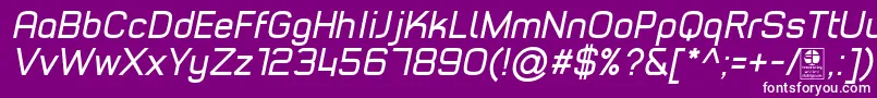 Fonte TypoStyleItalicDemo – fontes brancas em um fundo violeta