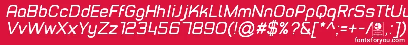 フォントTypoStyleItalicDemo – 赤い背景に白い文字