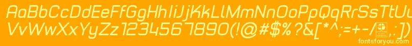 fuente TypoStyleItalicDemo – Fuentes Amarillas Sobre Fondo Naranja