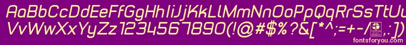 TypoStyleItalicDemo Font – Yellow Fonts on Purple Background
