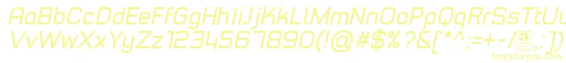Police TypoStyleItalicDemo – polices jaunes sur fond blanc