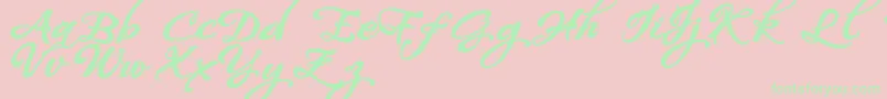 WhispersCalligraphyDemoSinuousBold Font – Green Fonts on Pink Background