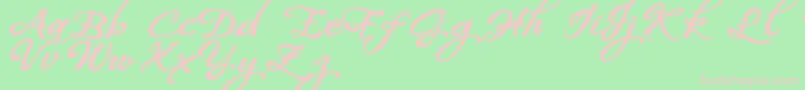 WhispersCalligraphyDemoSinuousBold Font – Pink Fonts on Green Background