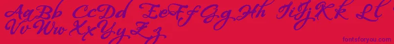 WhispersCalligraphyDemoSinuousBold Font – Purple Fonts on Red Background