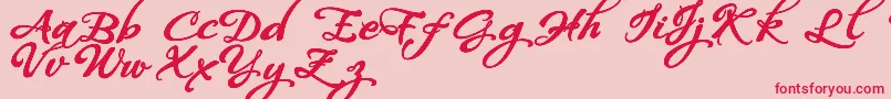 WhispersCalligraphyDemoSinuousBold Font – Red Fonts on Pink Background