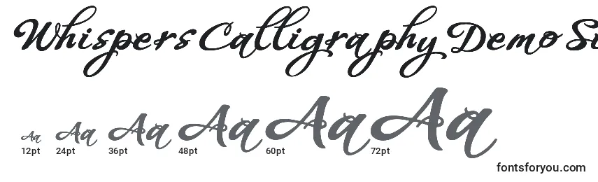 WhispersCalligraphyDemoSinuousBold Font Sizes