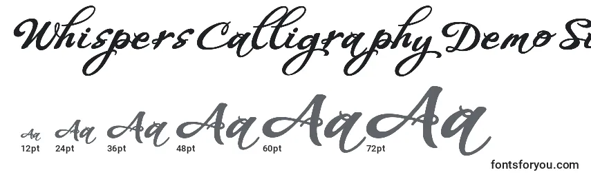 Größen der Schriftart WhispersCalligraphyDemoSinuousBold