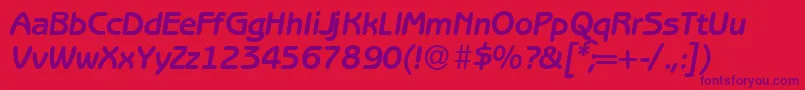 B691SansBolditalic Font – Purple Fonts on Red Background
