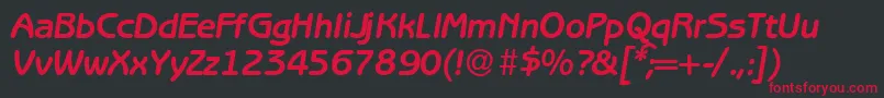 フォントB691SansBolditalic – 黒い背景に赤い文字