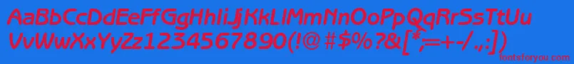 B691SansBolditalic Font – Red Fonts on Blue Background