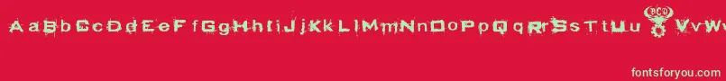 Prozak Font – Green Fonts on Red Background