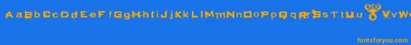 Prozak Font – Orange Fonts on Blue Background