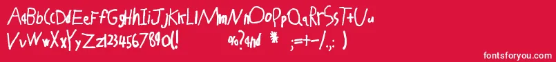LucasEleven Font – White Fonts on Red Background