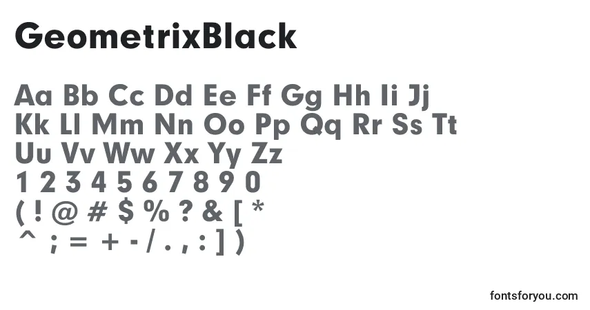 Czcionka GeometrixBlack – alfabet, cyfry, specjalne znaki