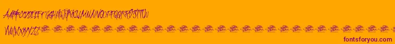 McfRevolutionInkDemo Font – Purple Fonts on Orange Background