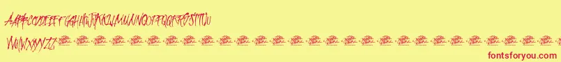 McfRevolutionInkDemo Font – Red Fonts on Yellow Background