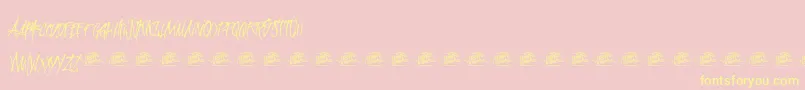 McfRevolutionInkDemo-Schriftart – Gelbe Schriften auf rosa Hintergrund