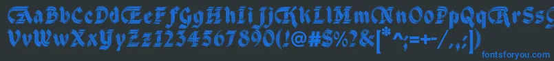 DsCathedralAlt Font – Blue Fonts on Black Background