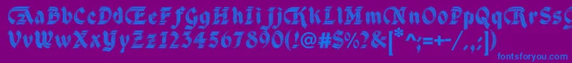DsCathedralAlt Font – Blue Fonts on Purple Background