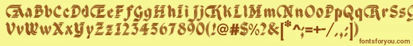 DsCathedralAlt Font – Brown Fonts on Yellow Background