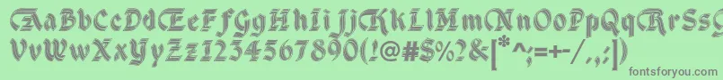 DsCathedralAlt Font – Gray Fonts on Green Background