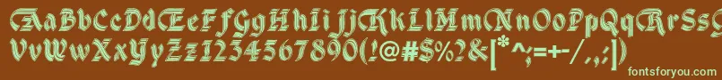 DsCathedralAlt Font – Green Fonts on Brown Background