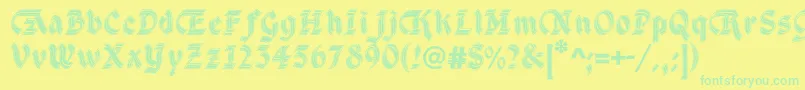 fuente DsCathedralAlt – Fuentes Verdes Sobre Fondo Amarillo