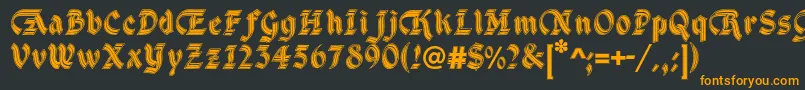 DsCathedralAlt Font – Orange Fonts on Black Background