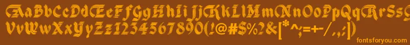 DsCathedralAlt Font – Orange Fonts on Brown Background