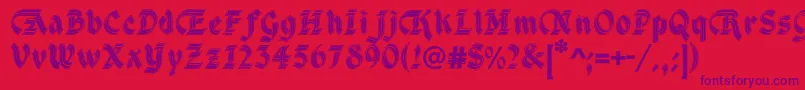 DsCathedralAlt Font – Purple Fonts on Red Background