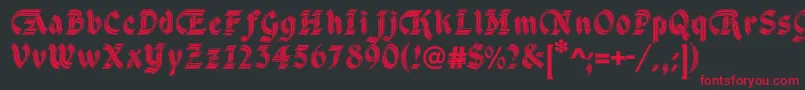 DsCathedralAlt Font – Red Fonts on Black Background