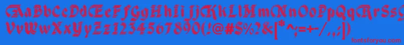 DsCathedralAlt Font – Red Fonts on Blue Background