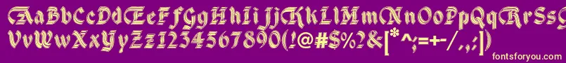DsCathedralAlt Font – Yellow Fonts on Purple Background