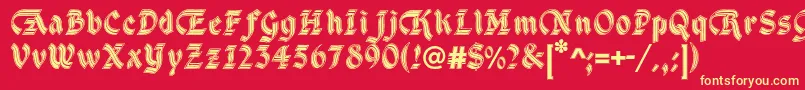 DsCathedralAlt Font – Yellow Fonts on Red Background