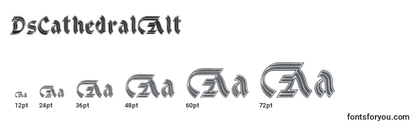 Größen der Schriftart DsCathedralAlt