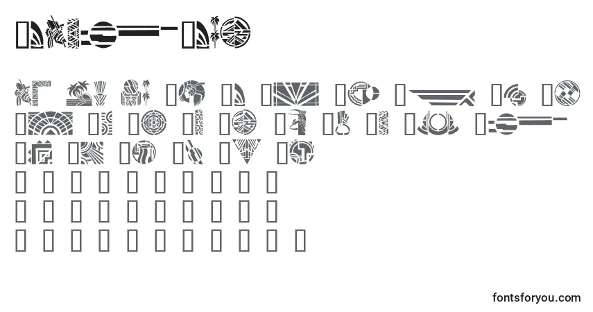 Schriftart GeArtDeco – Alphabet, Zahlen, spezielle Symbole