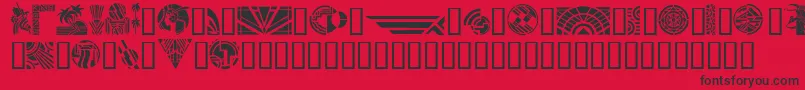 フォントGeArtDeco – 赤い背景に黒い文字