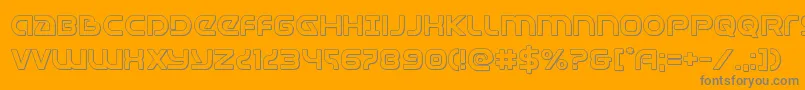 Universaljack3D-Schriftart – Graue Schriften auf orangefarbenem Hintergrund