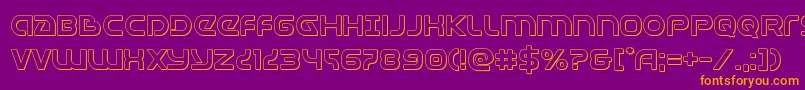 Universaljack3D-Schriftart – Orangefarbene Schriften auf violettem Hintergrund