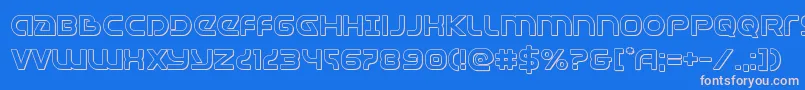 Universaljack3D-Schriftart – Rosa Schriften auf blauem Hintergrund